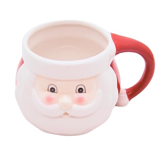 Santa Claus Face Mug - Festive Christmas Ceramic Drinkware, 3.75 Inches