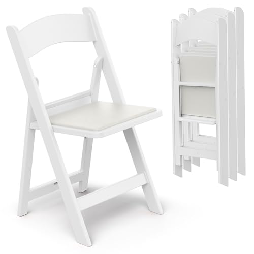 Folding Chair Set of 4, Heavy Duty Padded Event Chair with Waterproof Seat