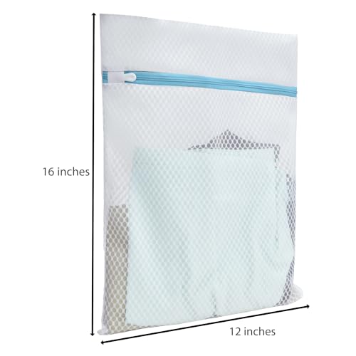 Mesh Laundry Bags for Delicates - 3 Pack with Color-Coded Zippers