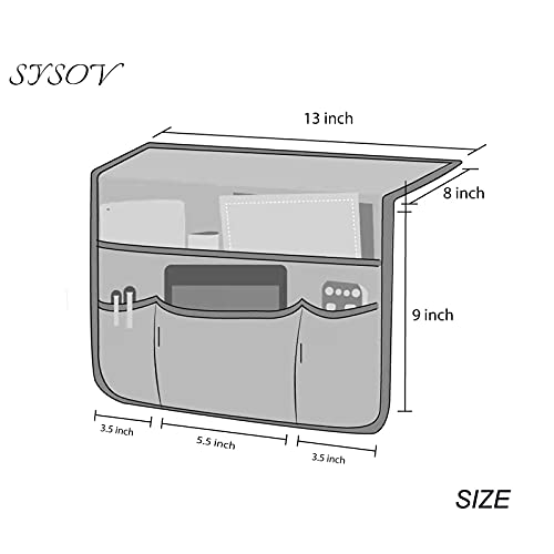 Bedside Caddy Storage Organizer for Bed, Sofa, and Dorm - Dark Grey