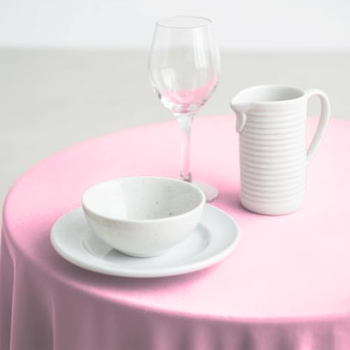 10-Pack 84-Inch Round Disposable Plastic Tablecloths - Pink Party Covers