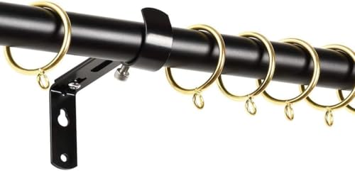 24-Piece Metal Curtain Rings with Eyelets, 1.5-Inch Inner Diameter, Gold
