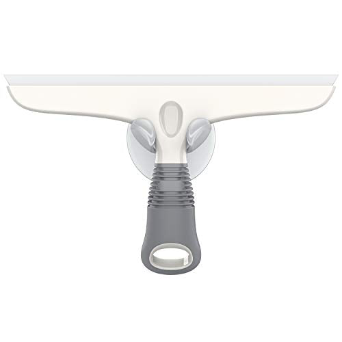 10-Inch Silicone Shower Squeegee for Glass Doors with Suction Hook