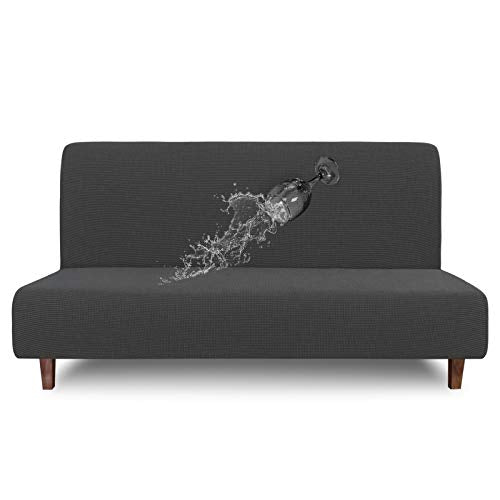 Waterproof Futon Cover - Stretch Slipcover for Sofa Bed, Dark Gray