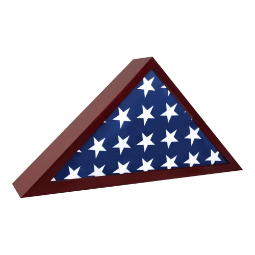 Solid Wood Burial Flag Display Case for 5'x9.5' American Veterans Flag