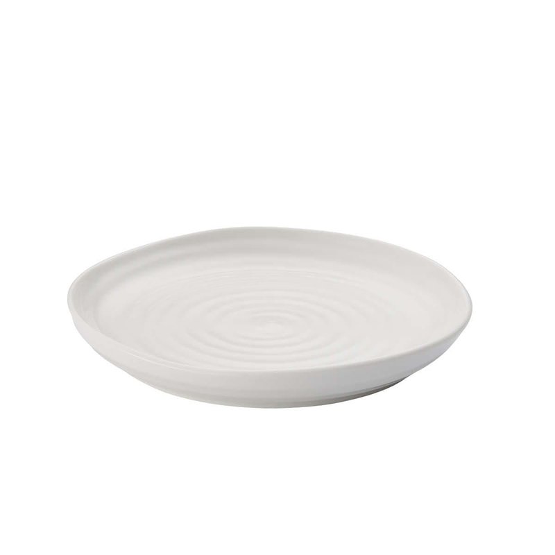 Portmeirion Sophie Conran Coupe Dessert Plates | Set of 4 | Elegant Porcelain Serving Plates | Appetizer or Salad Plates | Microwave, Oven, and Dishwasher Safe | White | 6.5”