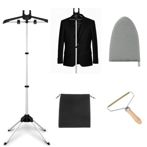 Adjustable Folding Garment Steamer Stand Rack for Home and Travel Ironing