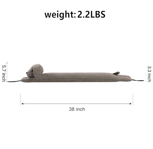 Weighted Door Draft Stopper - 38 Inch Decorative Dog Draft Blocker