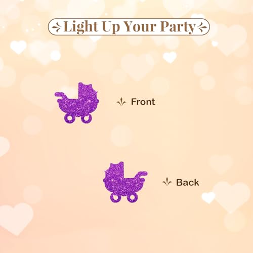 MINiyeLY 120pcs Little Nightmare Confetti Halloween Baby Shower Table Scatter, Purple Skeleton Carriage