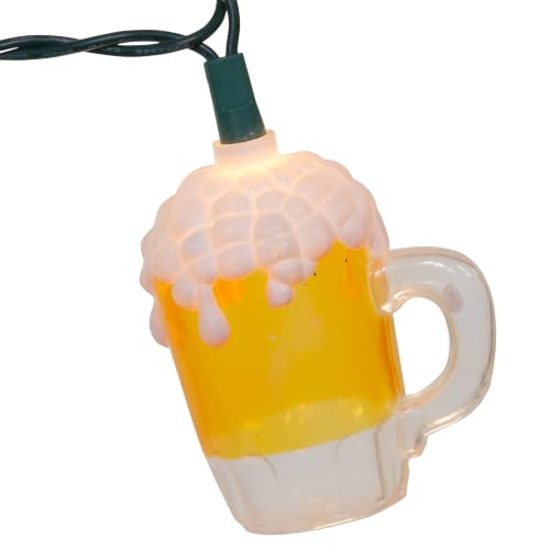 Kurt Adler Beer Mug String Light Set - Novelty Party & Holiday Decor, 10 Lights