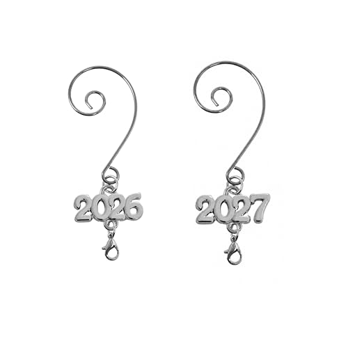 BANBERRY DESIGNS 2-Pack Graduation Photo Ornaments with Dated Charms, 3-Inch Personalized Keepsakes for 2026 & 2027 Graduation Gifts