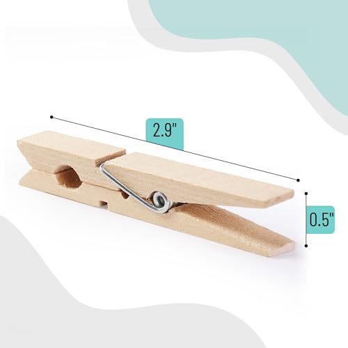 Mr. Pen Large Wooden Clothes Pins 2.9 Inch 50 Pack Natural Wood Clips