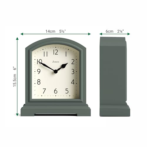 Modern Arch Top Mantel Clock - Asparagus Green Contemporary Desk Clock
