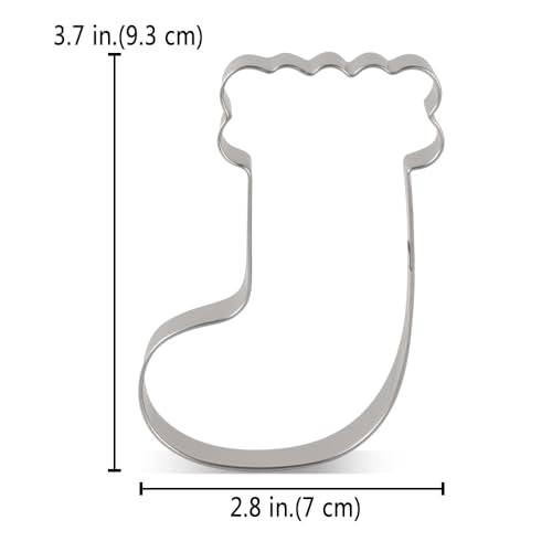 LILIAO Christmas Stocking Cookie Cutter - 2.7 x 3.7 inches, Food-Grade Steel