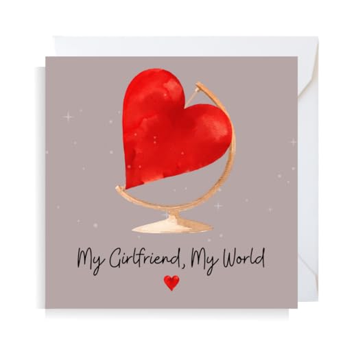 My Girlfriend My World Greeting Card - Square 145mm | Second Ave Gift Co