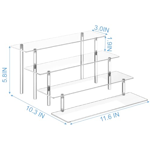 4-Tier Clear Acrylic Perfume Organizer Stand & Display Riser Shelf