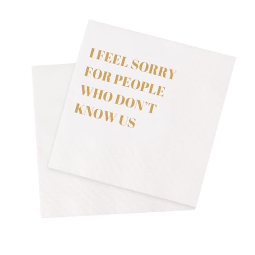 VOWFOO Funny Cocktail Napkins 100Pcs Disposable 4.5 x 4.5
