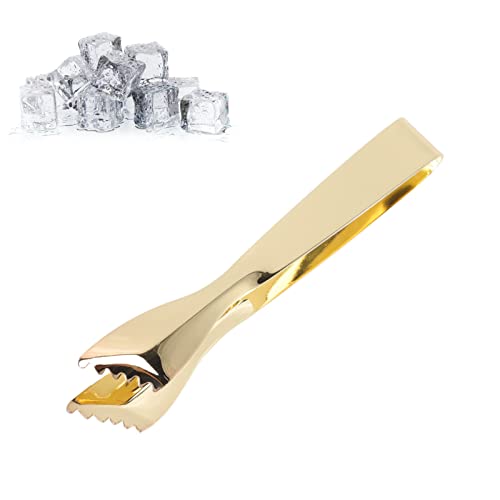 Gold Stainless Steel Ice Tongs for Serving Food & Barware