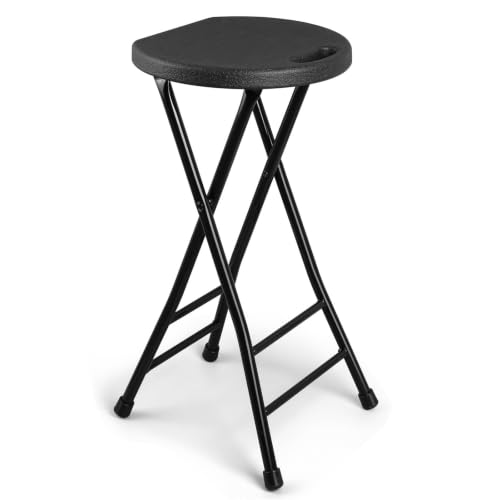 24-Inch Folding Bar Stool, Portable Heavy Duty Collapsible Seat, 500 lbs