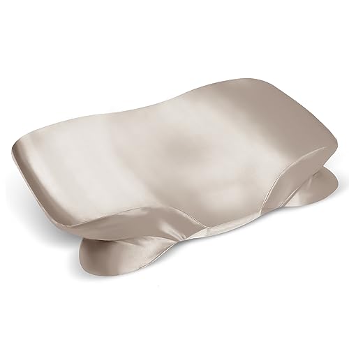 Satin Cervical Pillowcase for Contour Pillows, 24 x 16 Inch Champagne