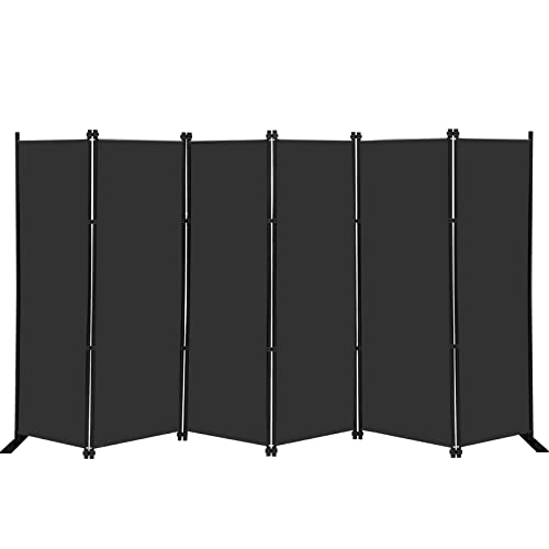 6-Panel Folding Privacy Screen, 6ft Tall Portable Room Divider Partition