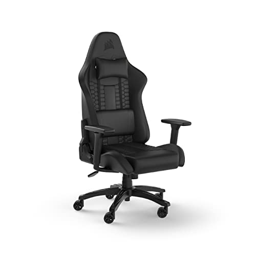 Relaxed Gaming Chair with Lumbar Support and Memory Foam Neck Pillow - Black