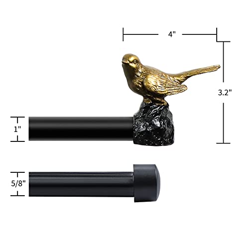 1-Inch Double Window Curtain Rod Set, 84-120 Inch, Renaissance Gold Bird Finials