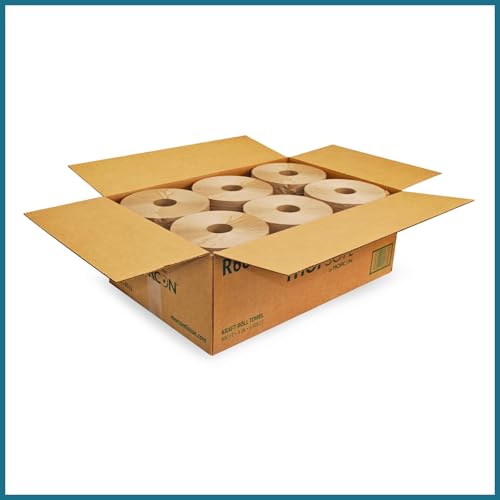 100% Recycled Hardwound Paper Towel Rolls, Brown, 800 ft (6 Pack)