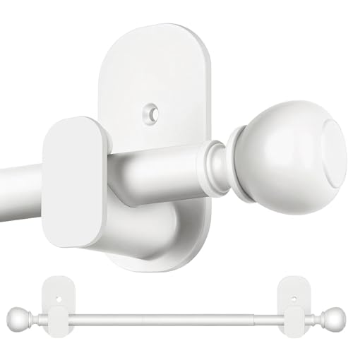 Adjustable No-Drill Curtain Rod 32-58 Inch, Adhesive Renter-Friendly Rod