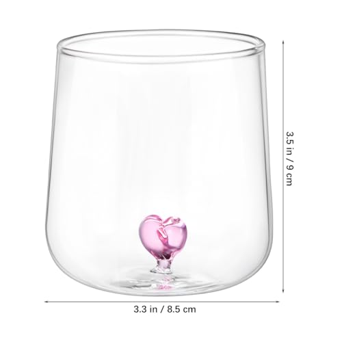 Heart-Shaped Glass Coffee Mug - Clear Borosilicate Drinking Cup for Cocktails
