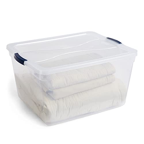 Clear Storage Bins with Lids 71 Quart 4-Pack Stackable