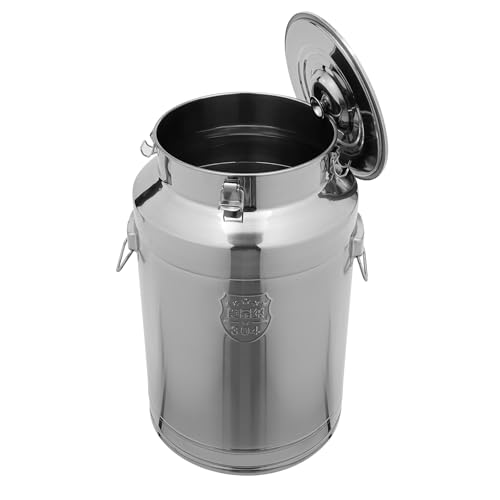 76L Stainless Steel Milk Can - Heavy Duty Liquid Storage Tank, No Spout