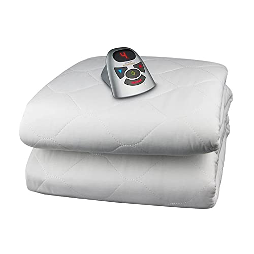 Electric Heated Mattress Pad, Quilted, Full Size, White