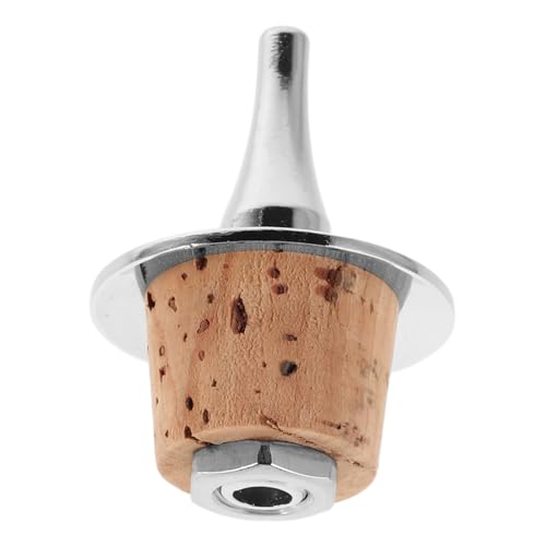 Hemobllo Silver Metal & Wood Pourer with Cork Stopper for Bottles