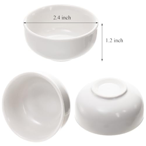 Foraineam Ceramic Sake Tea Cups Set of 12, 2.4 x 1.2 Inch, 45ml Small Pottery Cups with Gift Box - White, Durable, Microwave & Dishwasher Safe