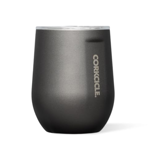 Corkcicle Ceramic Slate Stemless Wine Tumbler with Lid • 12 oz