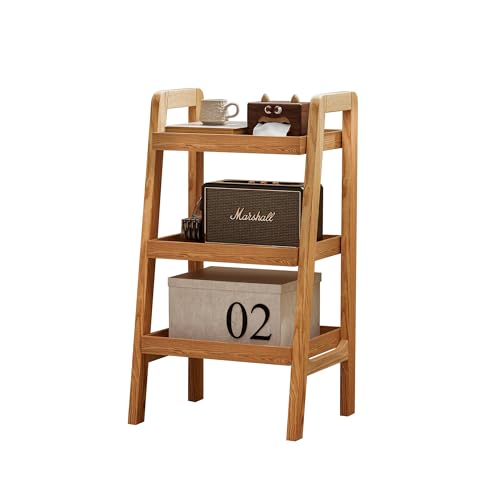 3-Tier Solid Wood Ladder Shelf – Space-Saving Open Bookcase Organizer