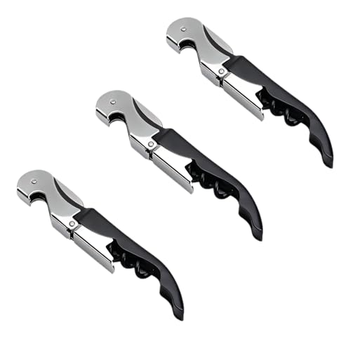 Bayyeskey 3-Pack Waiter's Corkscrew Wine Bottle Opener Set Stainless Steel