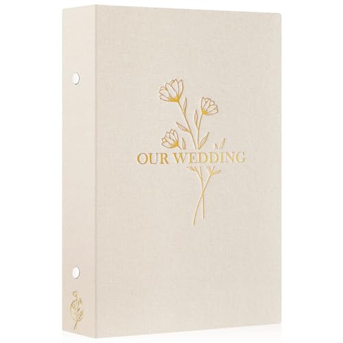Large Linen Wedding Photo Album for 300 4x6 Horizontal Photos, Beige