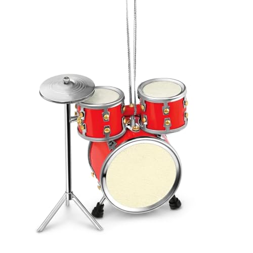 The Bridge Collection 3-Inch Red Wood Drum Set Ornament – Christmas Tree Decor