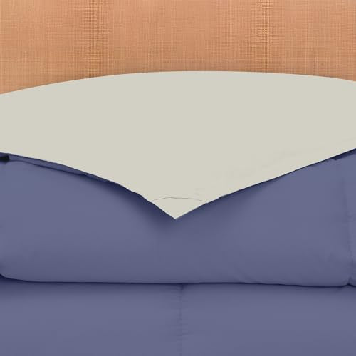 Reversible Down Alternative Comforter Twin - Blue/Cream