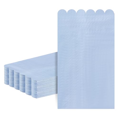 36 Pcs Light Blue Paper Napkins with Scalloped Trim - 2-Ply Guest Napkins