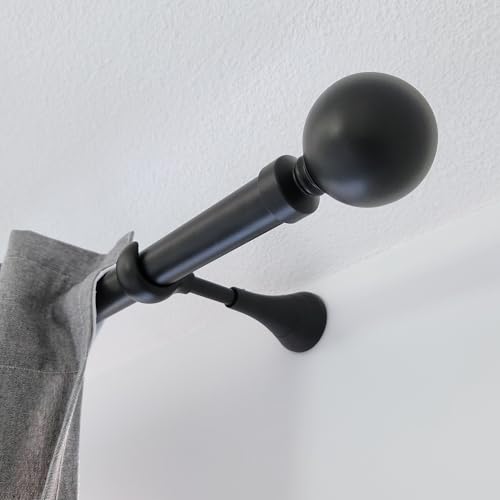 Heavy Duty 6-Inch Adjustable Curtain Rod Brackets for 1-Inch Rods, Black