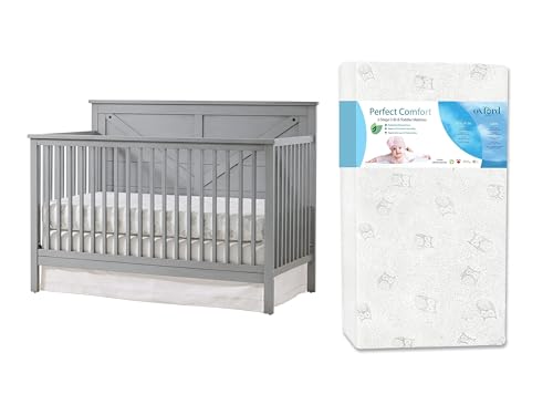 Montauk 4-in-1 Convertible Crib and 2-Stage Crib Mattress Nursery Set