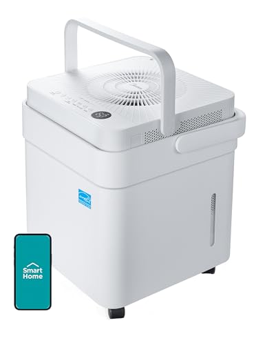 Smart Cube 20 Pint Dehumidifier with Drain Hose for Basements and Homes