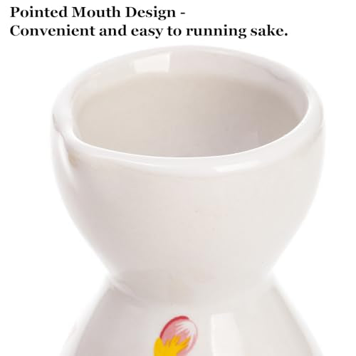 Tosnail 5-Inch Pink Blossom Ceramic Sake Set with Carafe, 4 Cups & Bamboo Tray - Unique Variation