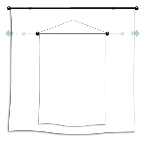 Adjustable Telescopic Tapestry Hanging Rod (17-32 Inch) - Wall Banner Hanger