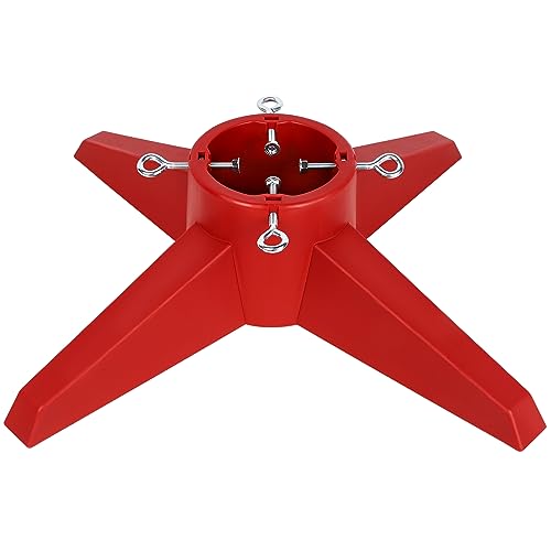 Heavy Duty Red Christmas Tree Stand for Real & Artificial Trees up to 8ft