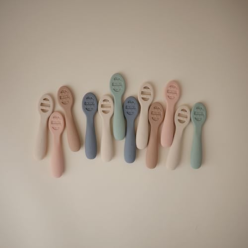 Silicone Baby Training Spoons 2-Pack for Self Feeding