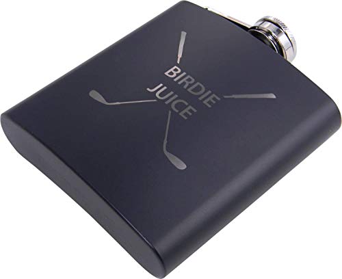 CustomGiftsNow Black Stainless Steel Birdie Juice Golf Flask Set with Funnel & Gift Box